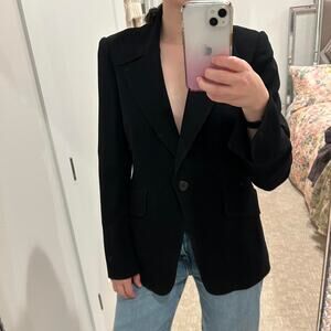 Vintage Ellen Tracy black blazer -Veronica Beard - Y2K - split collar sz 6/M